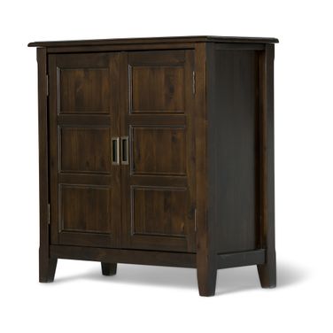 Burlington Solid Wood Low Storage Cabinet In Mahogany Brown