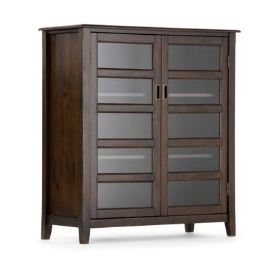 Burlington Solid Wood Medium Storage Cabinet In Mahogany Brown