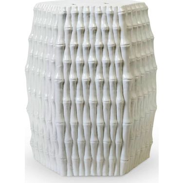 Burma Stool/Side Table In Cool White