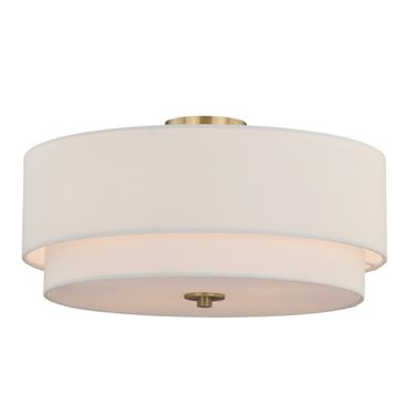 Burnaby 20.5 Inch Semi Flush Ceiling Light In Matte Brass