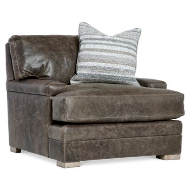 Burnham Leather Chair In Brown