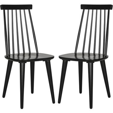 Burris 17 Inch Spindle Side Chair in Black Set of 2