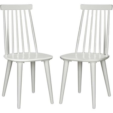 Burris 17 Inch Spindle Side Chair in White Set of 2 AMH8511B-SET2