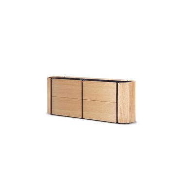 Burrow 4-Drawer Double Dresser Black Sintersone Top In White