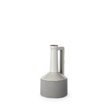 Burton 10.2 Inch Two Tone Ceramic Small Jug Vase In Gray