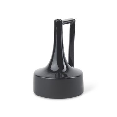 Burton 11.6 Inch Ceramic Medium Jug Vase In Glossy and Matte Black