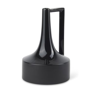 Burton 13.1 Inch Ceramic Large Jug Vase In Glossy and Matte Black