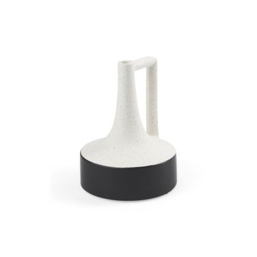 Burton 8.3 Inch Ceramic Small Jug Vase In White and Black