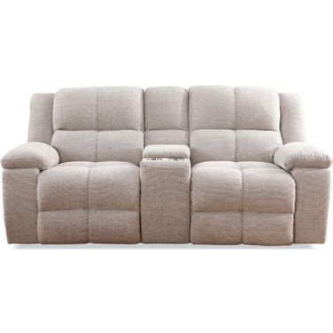 Buster Reclining Console Loveseat In Taupe