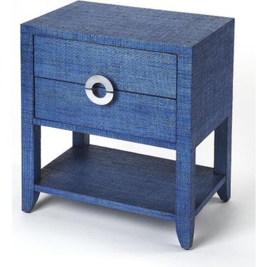 Butler Amelle Blue Raffia End Table