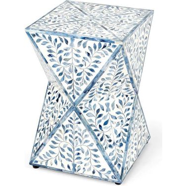 Butler Anais White And Blue Bone Inlay End Table