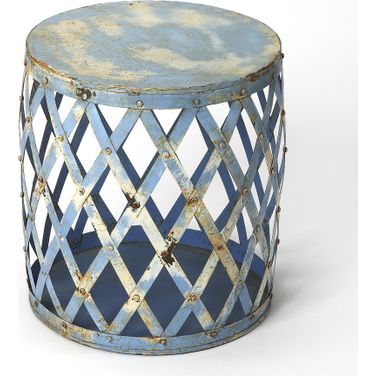 Artifacts Bangor Iron Bunching Side Table In Blue