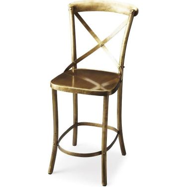 Butler Bennington Antique Gold Bar Stool
