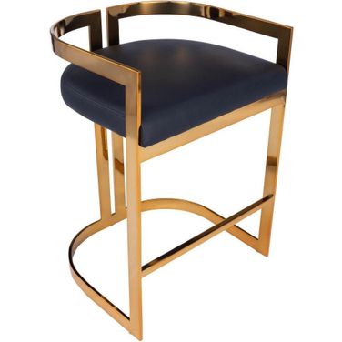 Butler Clarence Gold and Black Faux Leather Counter Stool