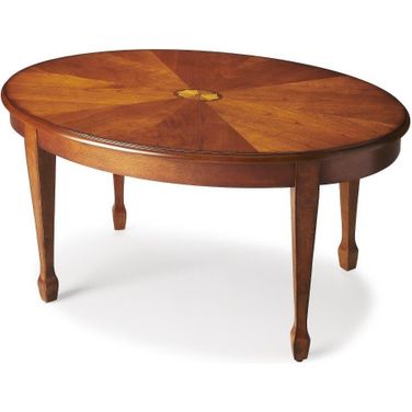 Butler Clayton Olive Ash Burl Oval Coffee Table