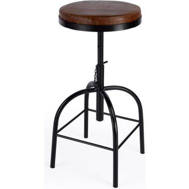 Butler Clyde Brown Leather Adjustable Bar Stool