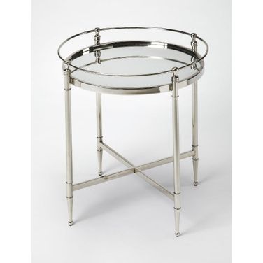 Butler Crosby Metal and Mirror End Table