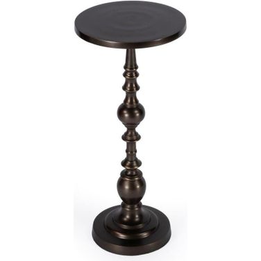 Butler Darien Round Bronze Pedestal End Table