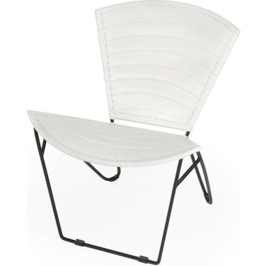 Butler Felix Iron and Leather Accent Chair In White