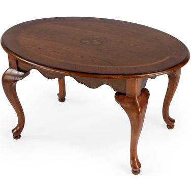 Grace Oval 4 Legs Coffee Table In Medium Brown