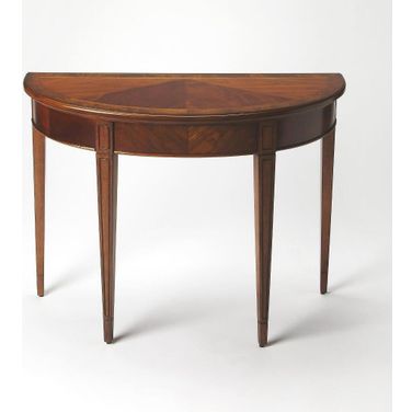 Butler Hampton Olive Ash Burl Demilune Console Table