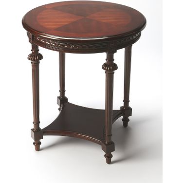 Hellinger Round End Table In Dark Brown