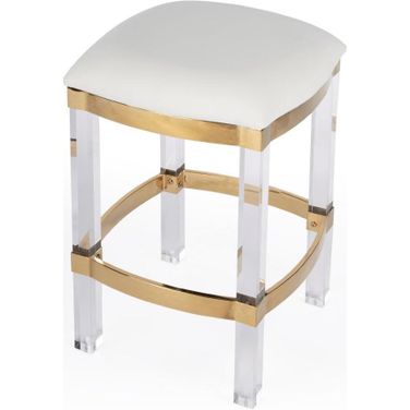 Butler Jordan Acrylic and Polished Brass Counter Stool