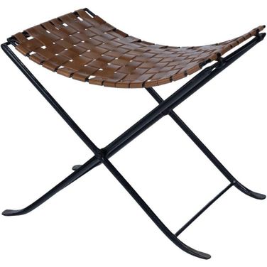 Butler Karma Brown Woven Leather Stool