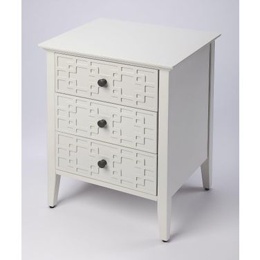 Butler Kinsley Glossy White 3-Drawer Accent Chest
