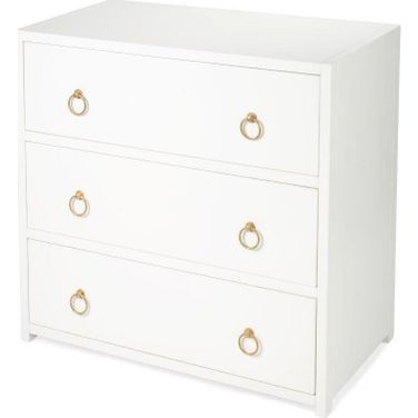 Butler Lark White 3 Drawer Chest