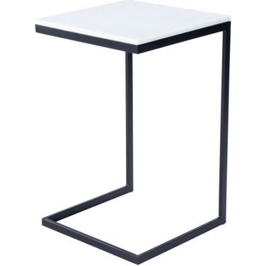 Butler Lawler White Marble, Black End Table