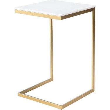 Butler Lawler White Marble, Gold End Table