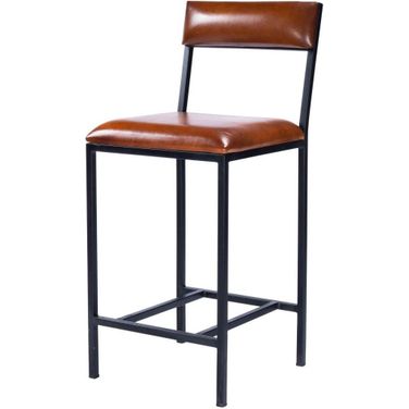 Butler Lazarus Leather and Metal Counter Stool