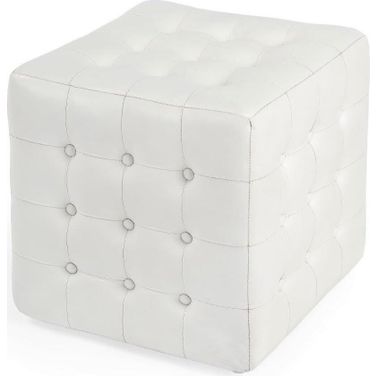 Butler Leon White Leather Ottoman