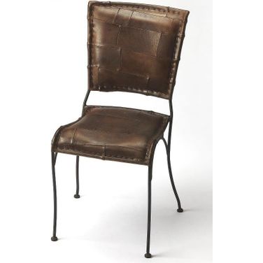 Butler Maverick Iron and Leather Side Chair