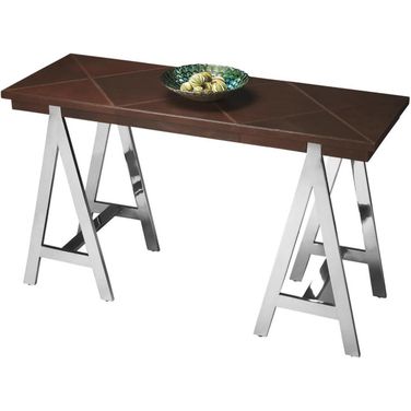 Butler Maxim Leather and Metal Console Table