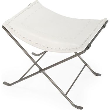 Butler Melton White Leather Stool