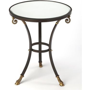 Butler Meurice Glass and Metal Accent Table