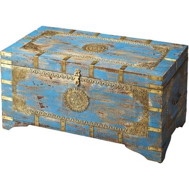 Butler Neela Painted Brass Inlay Storage Trunk