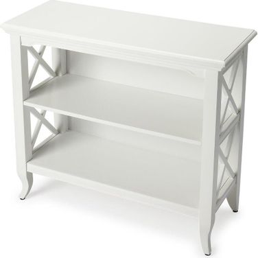 Butler Newport Glossy White Low Bookcase