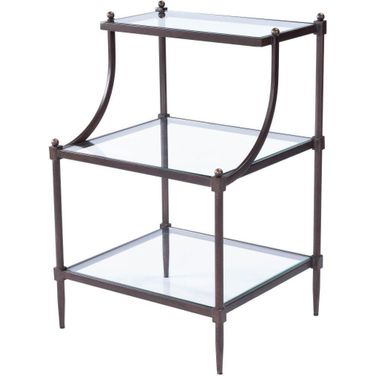 Butler Peninsula Metal and Glass Side Table
