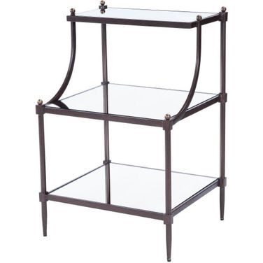 Butler Peninsula Mirror and Bronze Side Table