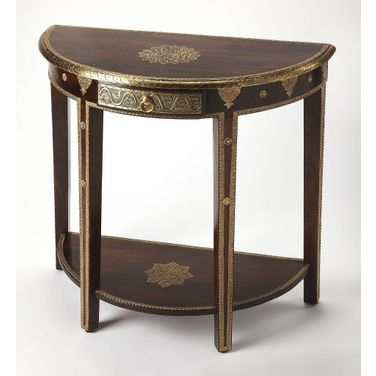 Butler Ranthore Brass Demilune Console Table