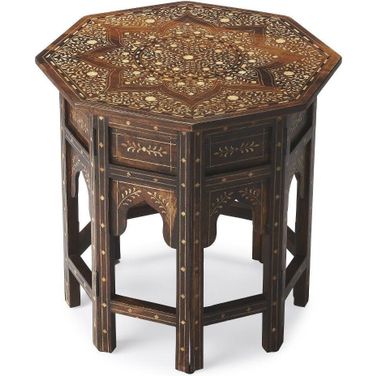 Butler Rashmi Wood and Bone Inlay Accent Table