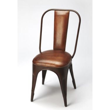 Butler Riggins Iron and Leather Side Chair