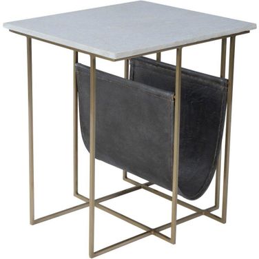 Butler Stephanik Marble and Leather Magazine Table