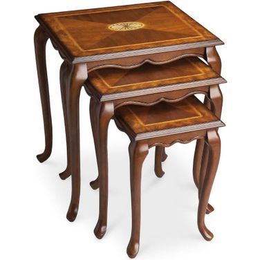 Butler Thatcher Olive Ash Burl Nest Of Tables