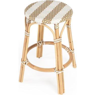 Butler Tobias Beige White Rattan Counter Stool