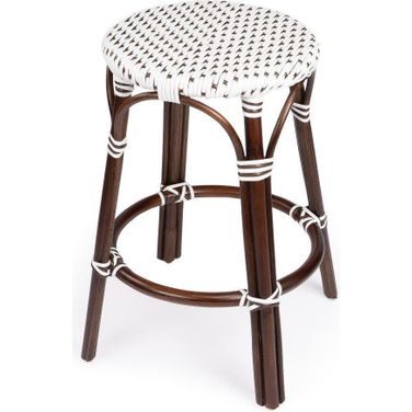 Butler Tobias Brown and White Rattan Counter Stool