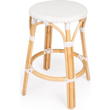 Butler Tobias White Rattan Counter Stool